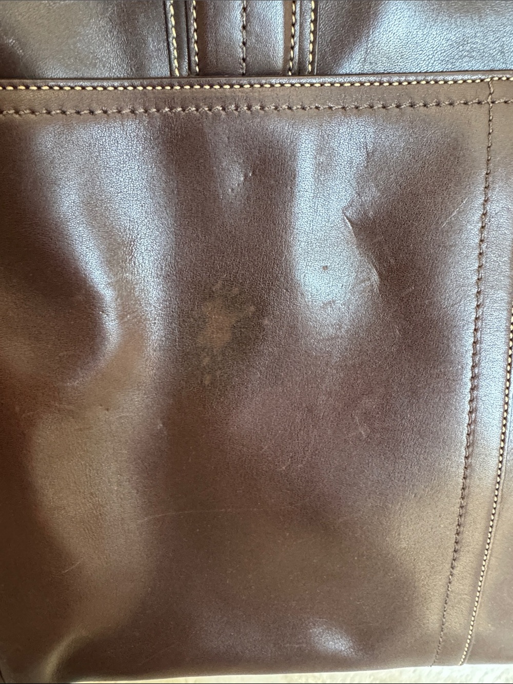 Coach Mahogany Brown Leather Briefcase with Shoulder Strap and Silver Accents 🤎 - Picture 13 of 16